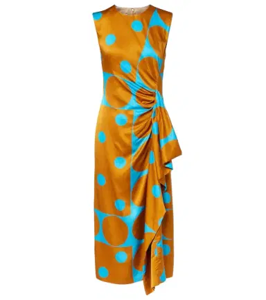 Dries Van Noten Draped printed satin midi dress | Thumbnail 1