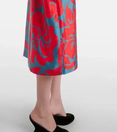 Dries Van Noten Floral satin midi dress | Thumbnail 2