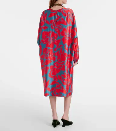 Dries Van Noten Floral satin midi dress | Thumbnail 5