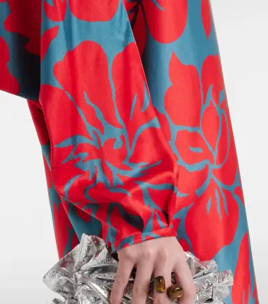Dries Van Noten Floral satin midi dress | Thumbnail 6