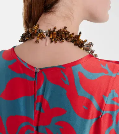 Dries Van Noten Floral satin midi dress | Thumbnail 7
