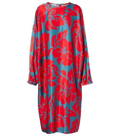 Dries Van Noten Floral satin midi dress | Thumbnail 1