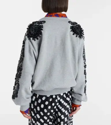 Dries Van Noten Embellished cotton jersey sweatshirt | Thumbnail 4