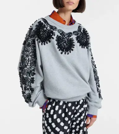 Dries Van Noten Embellished cotton jersey sweatshirt | Thumbnail 6