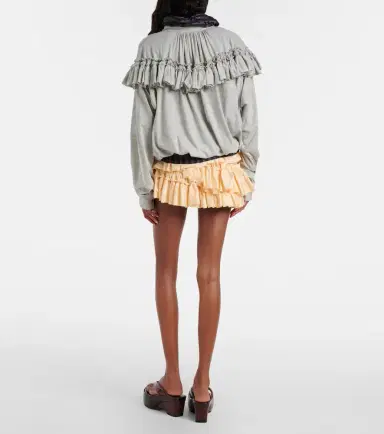 Dries Van Noten Ruffled asymmetric cotton miniskirt | Thumbnail 2