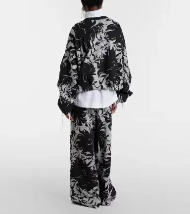 Dries Van Noten Floral pleated cotton jersey sweatpants | Thumbnail 3 Dries Van Noten Floral pleated cotton jersey sweatpants | Thumbnail 3