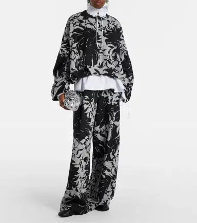 Dries Van Noten Draped floral cotton jersey sweatshirt | Thumbnail 4