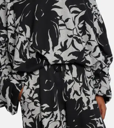 Dries Van Noten Draped floral cotton jersey sweatshirt | Thumbnail 6