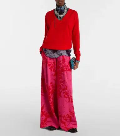 Dries Van Noten Floral pleated cotton jersey sweatpants | Thumbnail 3 Dries Van Noten Floral pleated cotton jersey sweatpants | Thumbnail 3