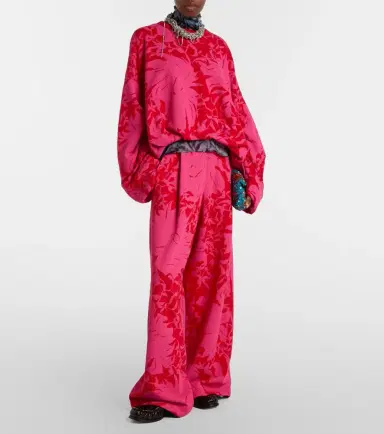 Dries Van Noten Floral pleated cotton jersey sweatpants | Thumbnail 7 Dries Van Noten Floral pleated cotton jersey sweatpants | Thumbnail 7
