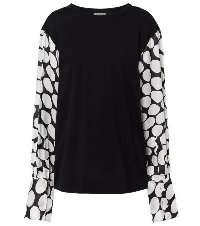Dries Van Noten Polka-dot cotton-blend top