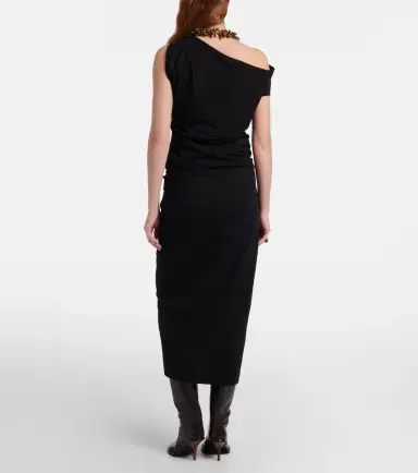 Dries Van Noten Gathered cotton midi skirt | Thumbnail 2