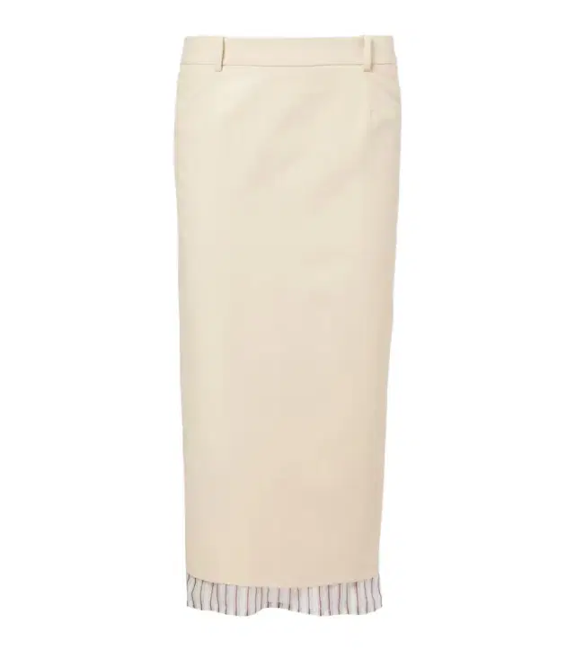 Cotton-blend pencil skirt