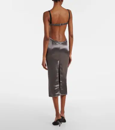 The Attico Open-back satin midi dress | Thumbnail 6