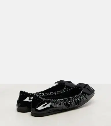 Prada Bow-detail patent leather ballet flats | Thumbnail 2