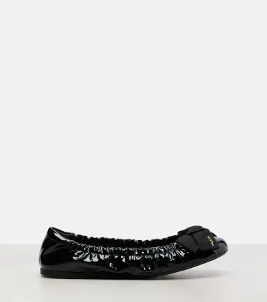 Prada Bow-detail patent leather ballet flats | Thumbnail 4