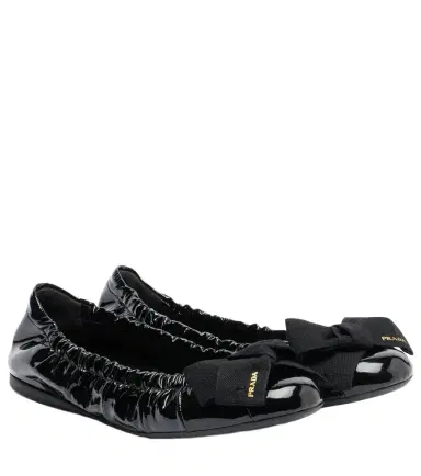Prada Bow-detail patent leather ballet flats | Thumbnail 1