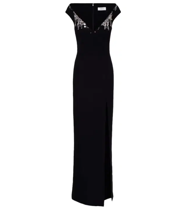 Safiyaa Lucrezia embellished crêpe gown