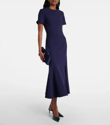 Safiyaa Luisa belted crêpe midi dress | Thumbnail 6