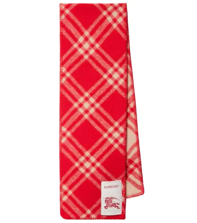 Check wool scarf