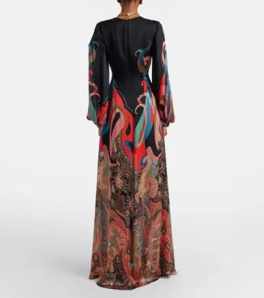 Etro Paisley silk gown | Thumbnail 5