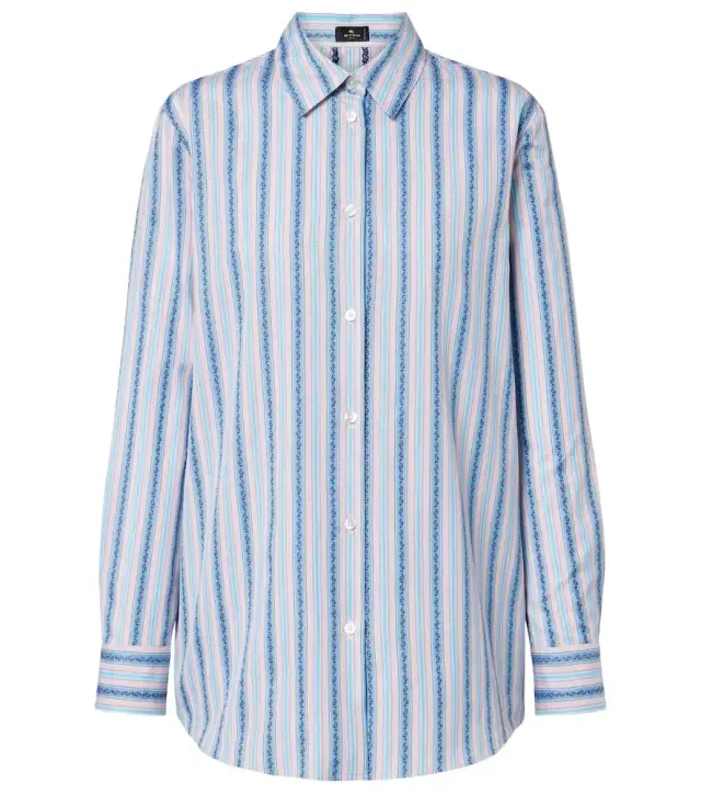 Etro Paisley striped cotton shirt