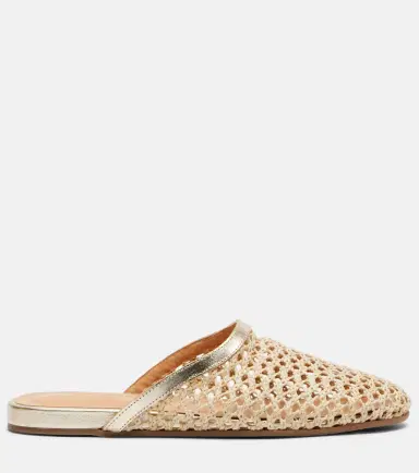 Ancient Greek Sandals Leather-trimmed raffia mules | Thumbnail 2 Ancient Greek Sandals Leather-trimmed raffia mules | Thumbnail 2