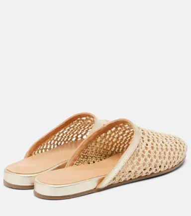 Ancient Greek Sandals Leather-trimmed raffia mules | Thumbnail 3 Ancient Greek Sandals Leather-trimmed raffia mules | Thumbnail 3