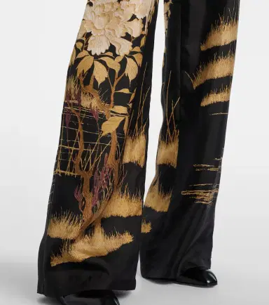 Max Mara Mappa printed high-rise silk wide-leg pants | Thumbnail 4 Max Mara Mappa printed high-rise silk wide-leg pants | Thumbnail 4