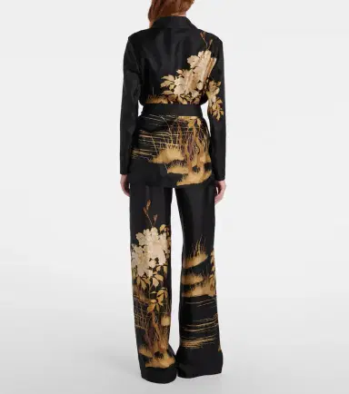 Max Mara Mappa printed high-rise silk wide-leg pants | Thumbnail 5 Max Mara Mappa printed high-rise silk wide-leg pants | Thumbnail 5