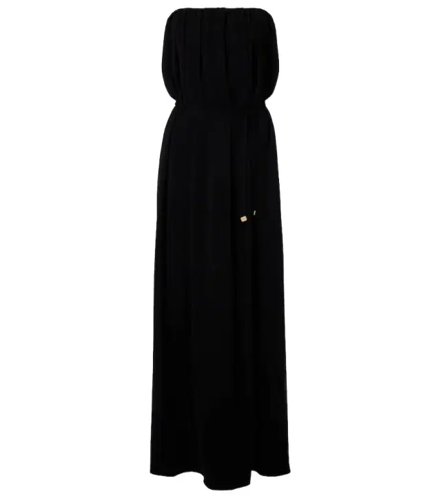 Elegante Sax crêpe strapless gown