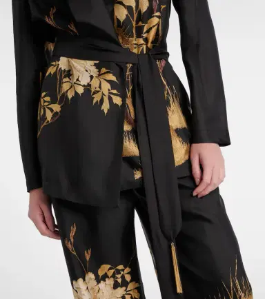 Max Mara Tunica printed silk twill wrap cardigan | Thumbnail 2