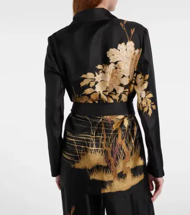 Max Mara Tunica printed silk twill wrap cardigan | Thumbnail 3