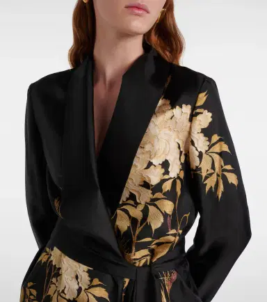 Max Mara Tunica printed silk twill wrap cardigan | Thumbnail 6