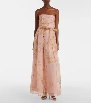 Max Mara Elegante Dominio floral silk organza bustier gown | Thumbnail 2