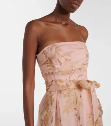 Max Mara Elegante Dominio floral silk organza bustier gown | Thumbnail 3
