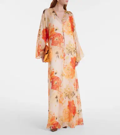 Max Mara Angus floral silk chiffon maxi dress | Thumbnail 2 Max Mara Angus floral silk chiffon maxi dress | Thumbnail 2