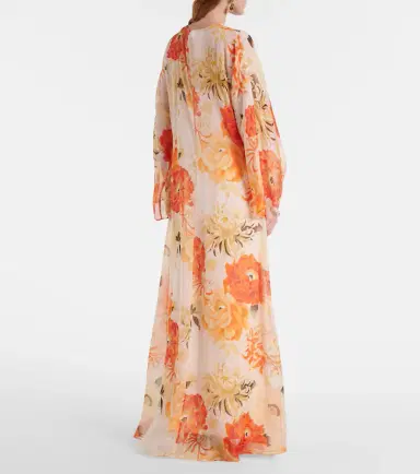 Max Mara Angus floral silk chiffon maxi dress | Thumbnail 6 Max Mara Angus floral silk chiffon maxi dress | Thumbnail 6