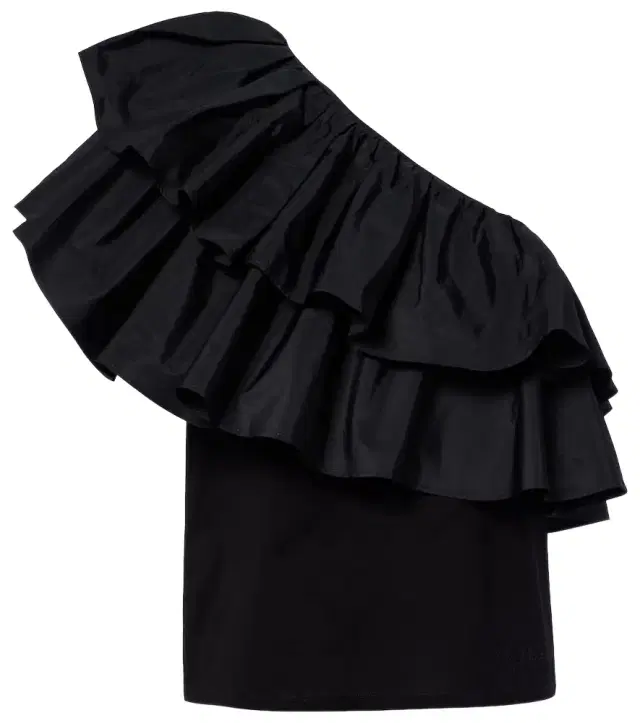Elegante Orca ruffled one-shoulder cotton top