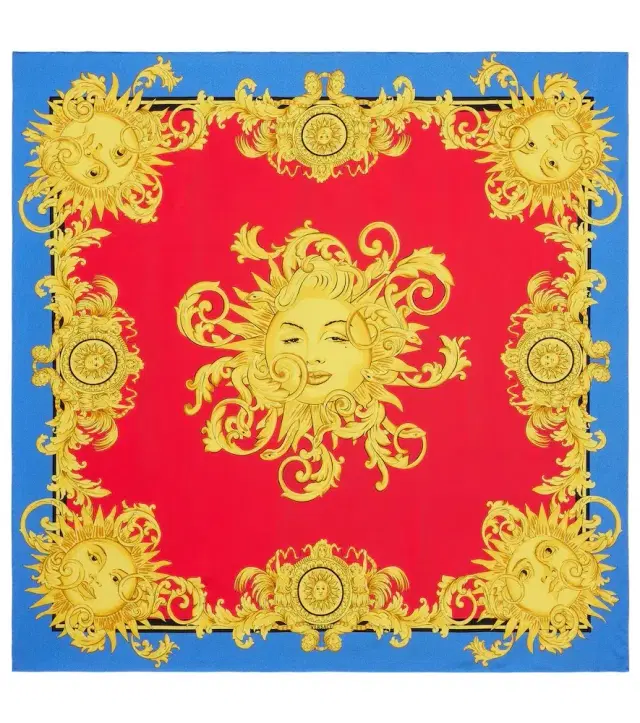 Printed silk twill scarf