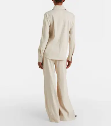 Max Mara Destino linen-blend wide-leg silhouette | Thumbnail 6