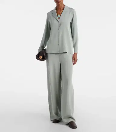 Max Mara Maga silk-blend satin wide-leg pants | Thumbnail 4 Max Mara Maga silk-blend satin wide-leg pants | Thumbnail 4