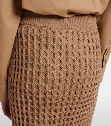 Max Mara Geode open-knit cotton midi skirt | Thumbnail 2