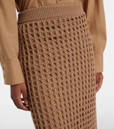 Max Mara Geode open-knit cotton midi skirt | Thumbnail 5