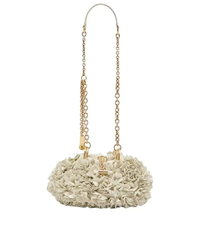 Chloe Chloé Chloé Plissé floral leather shoulder bag