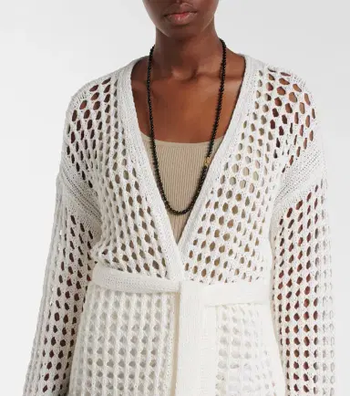 Max Mara Gelo open-knit cotton wrap cardigan | Thumbnail 2