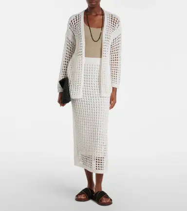 Max Mara Gelo open-knit cotton wrap cardigan | Thumbnail 3