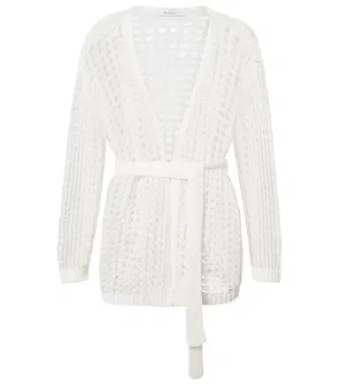 Max Mara Gelo open-knit cotton wrap cardigan | Thumbnail 1
