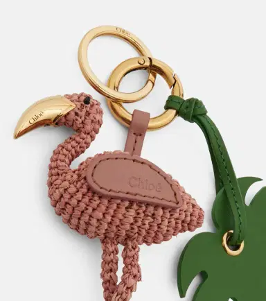 Chloé Chloé Chloé Symbols Flamingo raffia keychain | Thumbnail 3