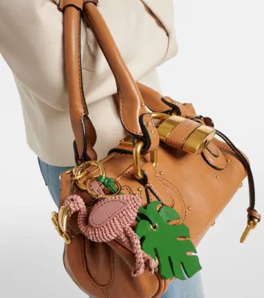 Chloé Chloé Chloé Symbols Flamingo raffia keychain | Thumbnail 4